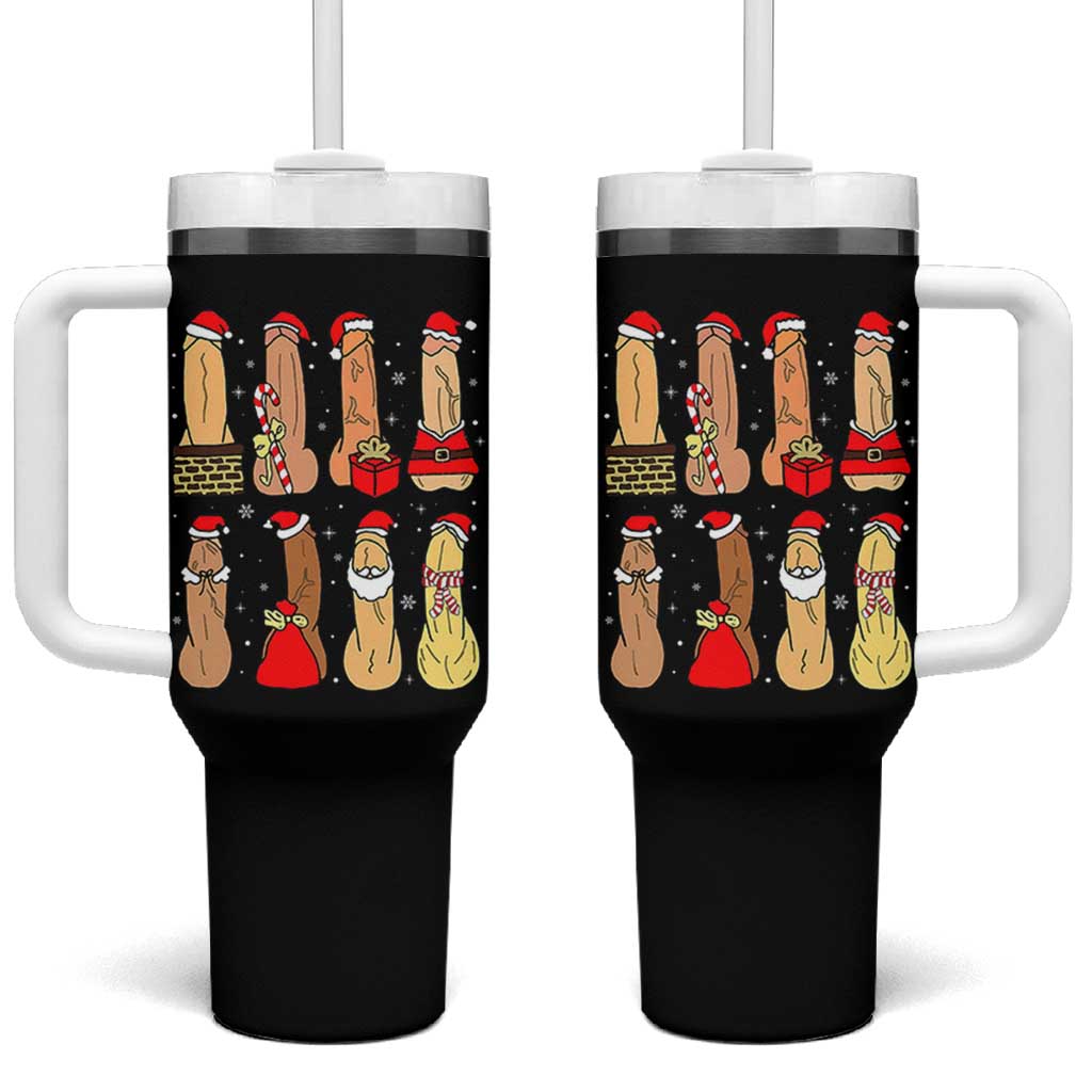 Funny Naughty Christmas Dirty Santa Hat Xmas Adult Humor Tumbler With Handle - Wonder Print Shop