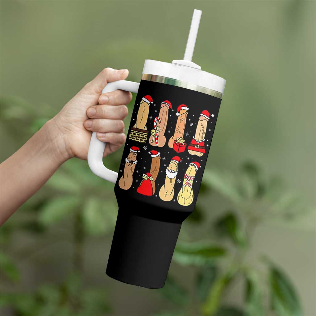 Funny Naughty Christmas Dirty Santa Hat Xmas Adult Humor Tumbler With Handle - Wonder Print Shop