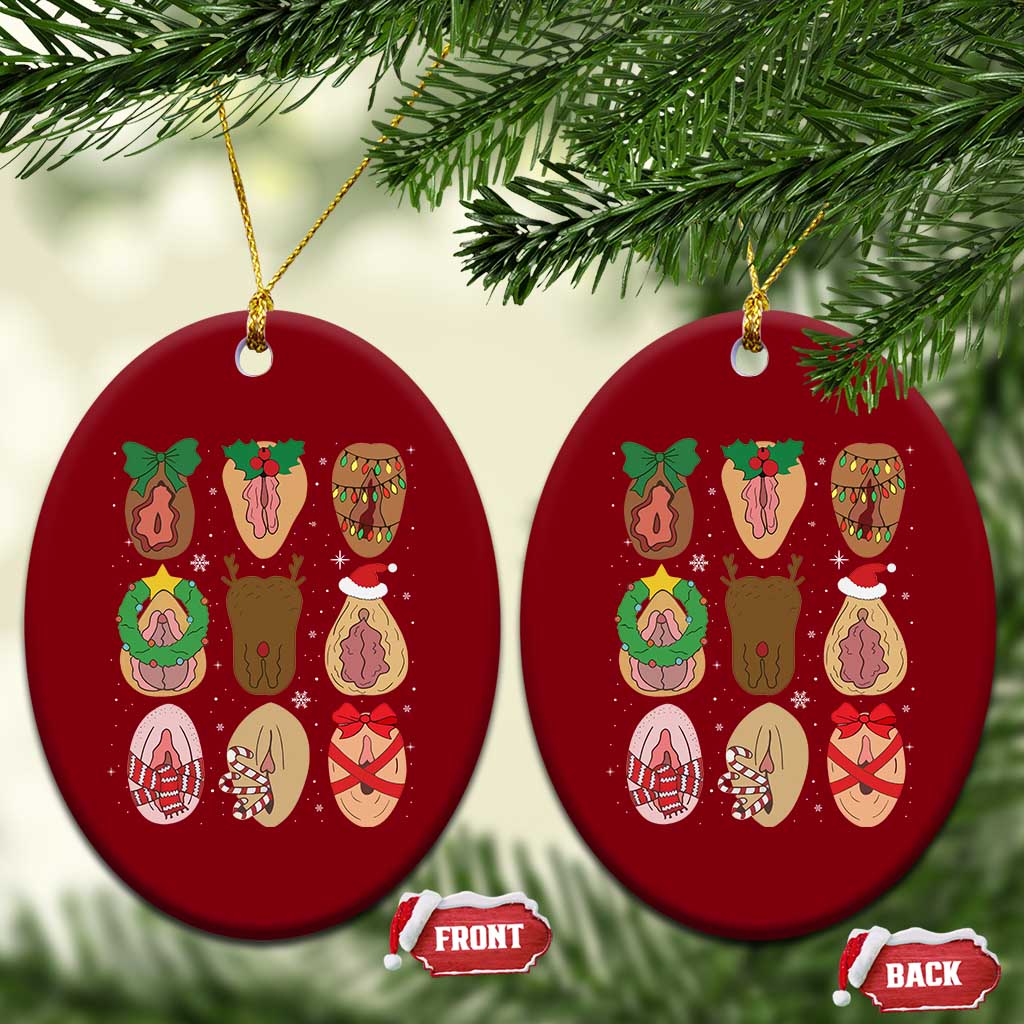 Funny Naughty Christmas Dirty Xmas Adult Humor Ceramic Ornament - Wonder Print Shop