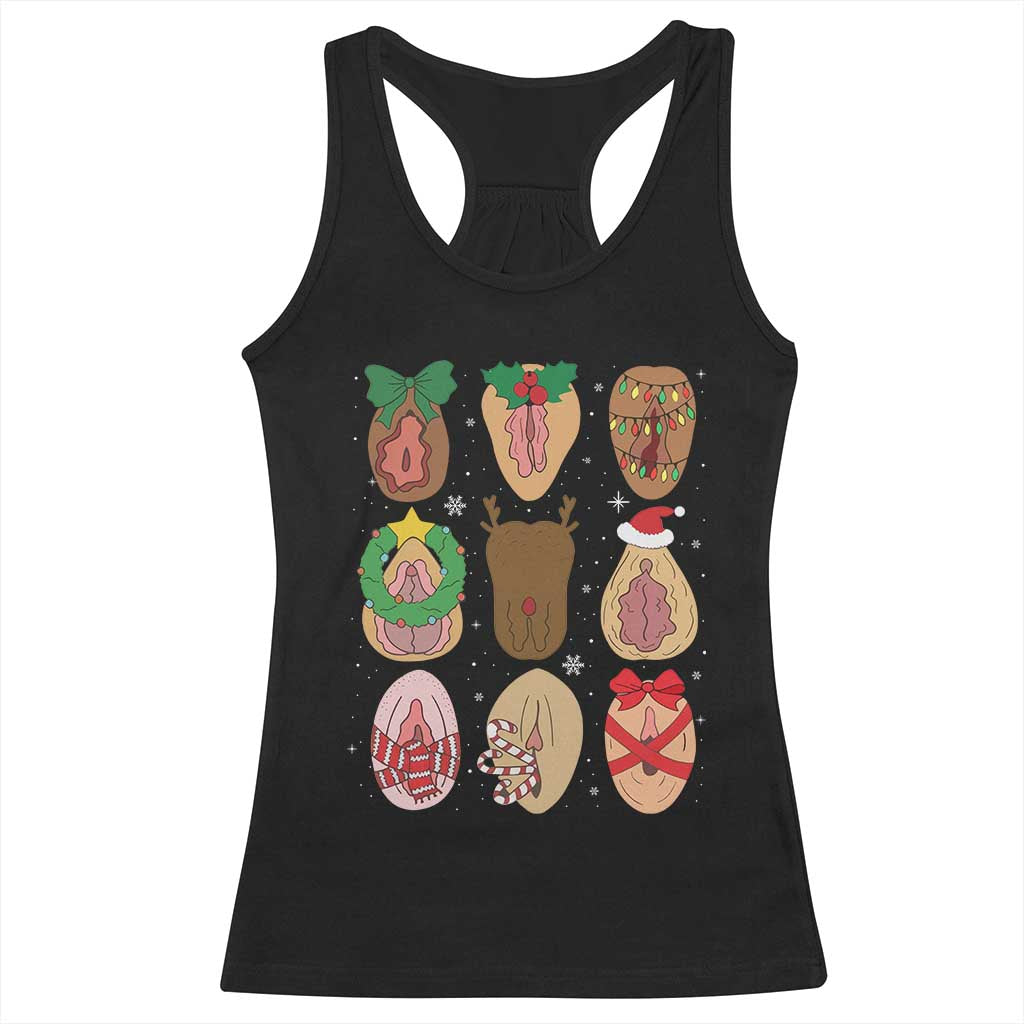 Funny Naughty Christmas Dirty Xmas Adult Humor Racerback Tank Top - Wonder Print Shop