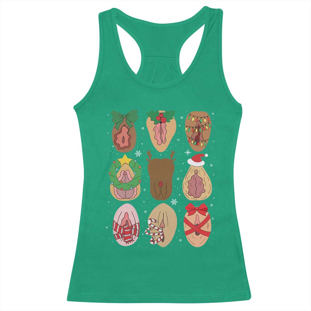 Funny Naughty Christmas Dirty Xmas Adult Humor Racerback Tank Top - Wonder Print Shop