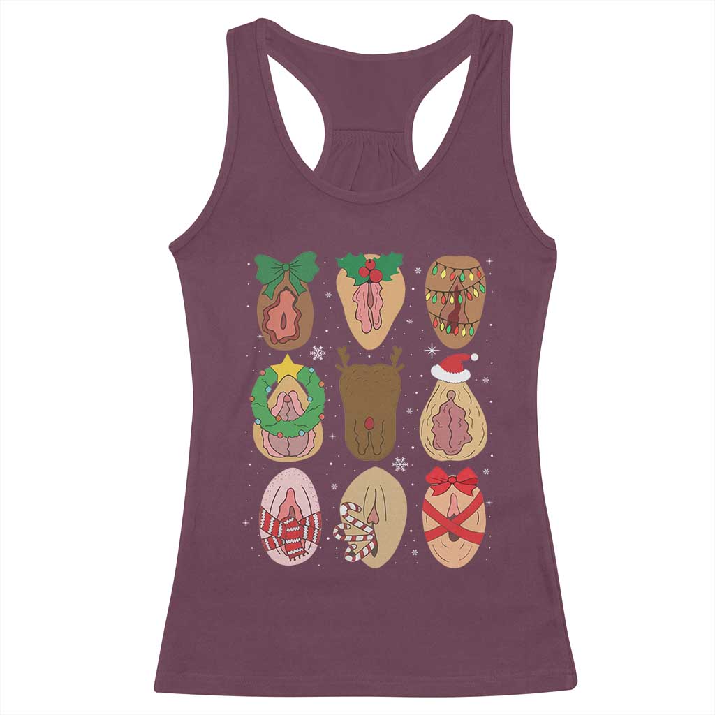Funny Naughty Christmas Dirty Xmas Adult Humor Racerback Tank Top - Wonder Print Shop