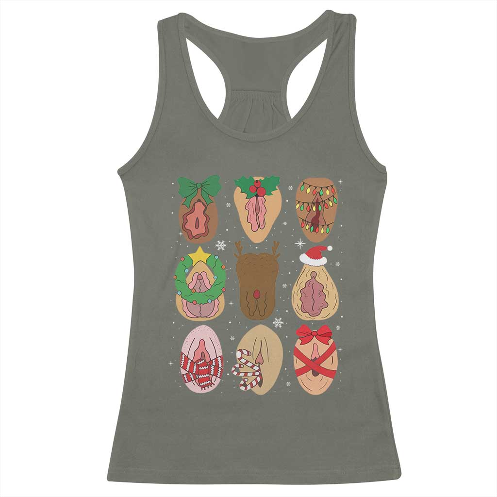 Funny Naughty Christmas Dirty Xmas Adult Humor Racerback Tank Top - Wonder Print Shop