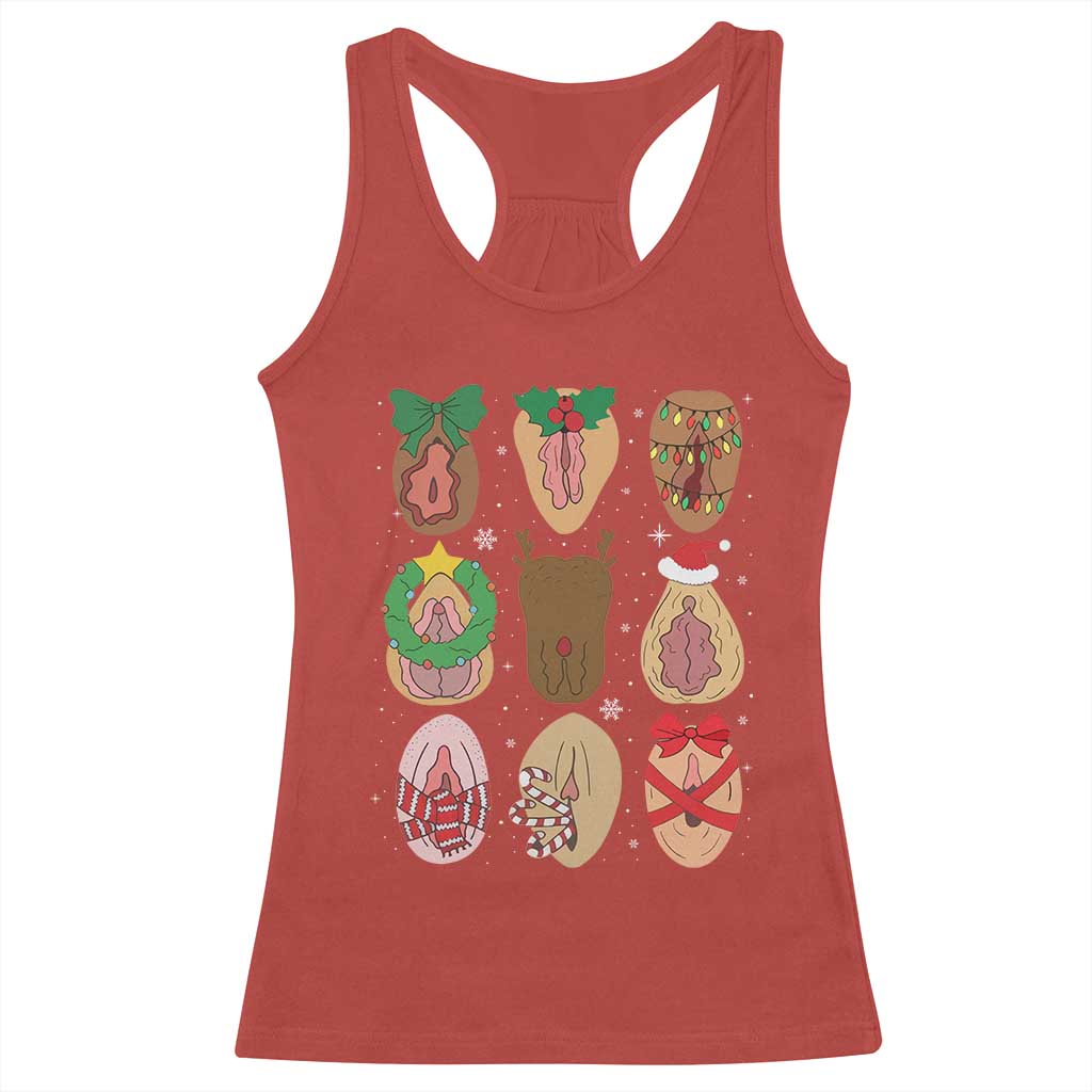 Funny Naughty Christmas Dirty Xmas Adult Humor Racerback Tank Top - Wonder Print Shop