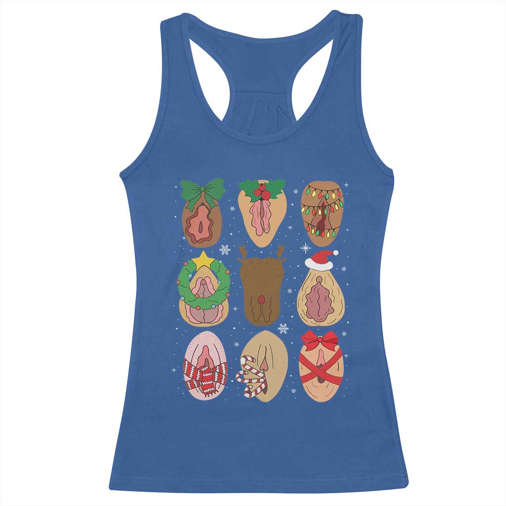 Funny Naughty Christmas Dirty Xmas Adult Humor Racerback Tank Top - Wonder Print Shop