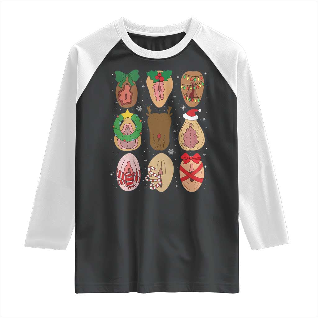 Funny Naughty Christmas Dirty Xmas Adult Humor Raglan Shirt - Wonder Print Shop