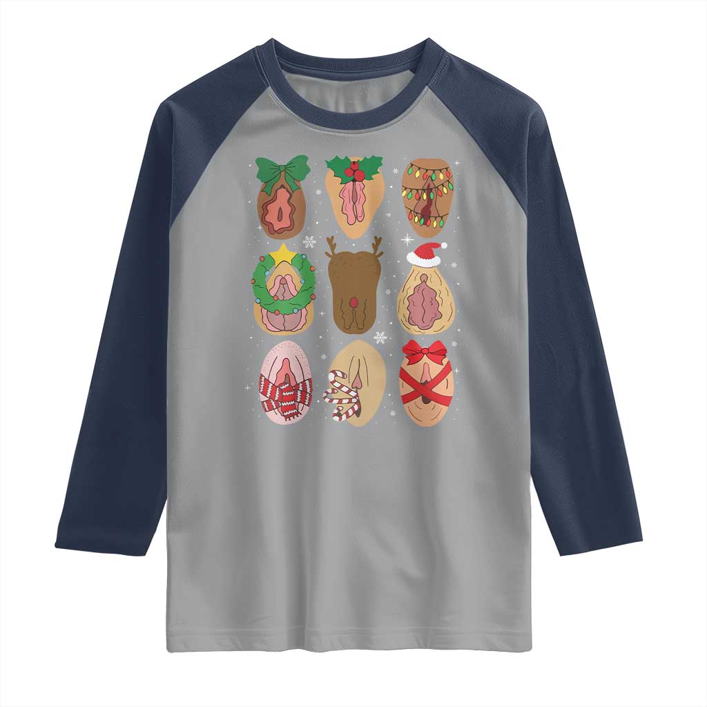 Funny Naughty Christmas Dirty Xmas Adult Humor Raglan Shirt - Wonder Print Shop