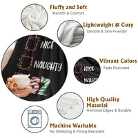 Funny Nice Naughty 67 Throw Blanket Christmas Six Seven Meme Brainrot - Wonder Print Shop