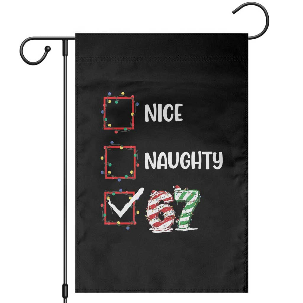 Funny Nice Naughty 67 Garden Flag Christmas Six Seven Meme Brainrot - Wonder Print Shop