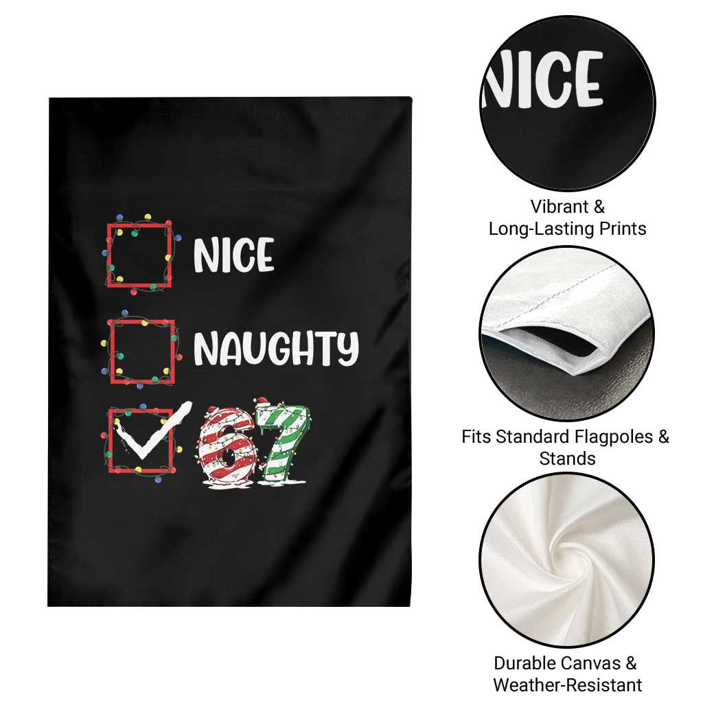 Funny Nice Naughty 67 Garden Flag Christmas Six Seven Meme Brainrot - Wonder Print Shop