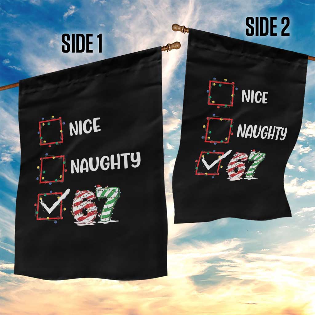 Funny Nice Naughty 67 Garden Flag Christmas Six Seven Meme Brainrot - Wonder Print Shop
