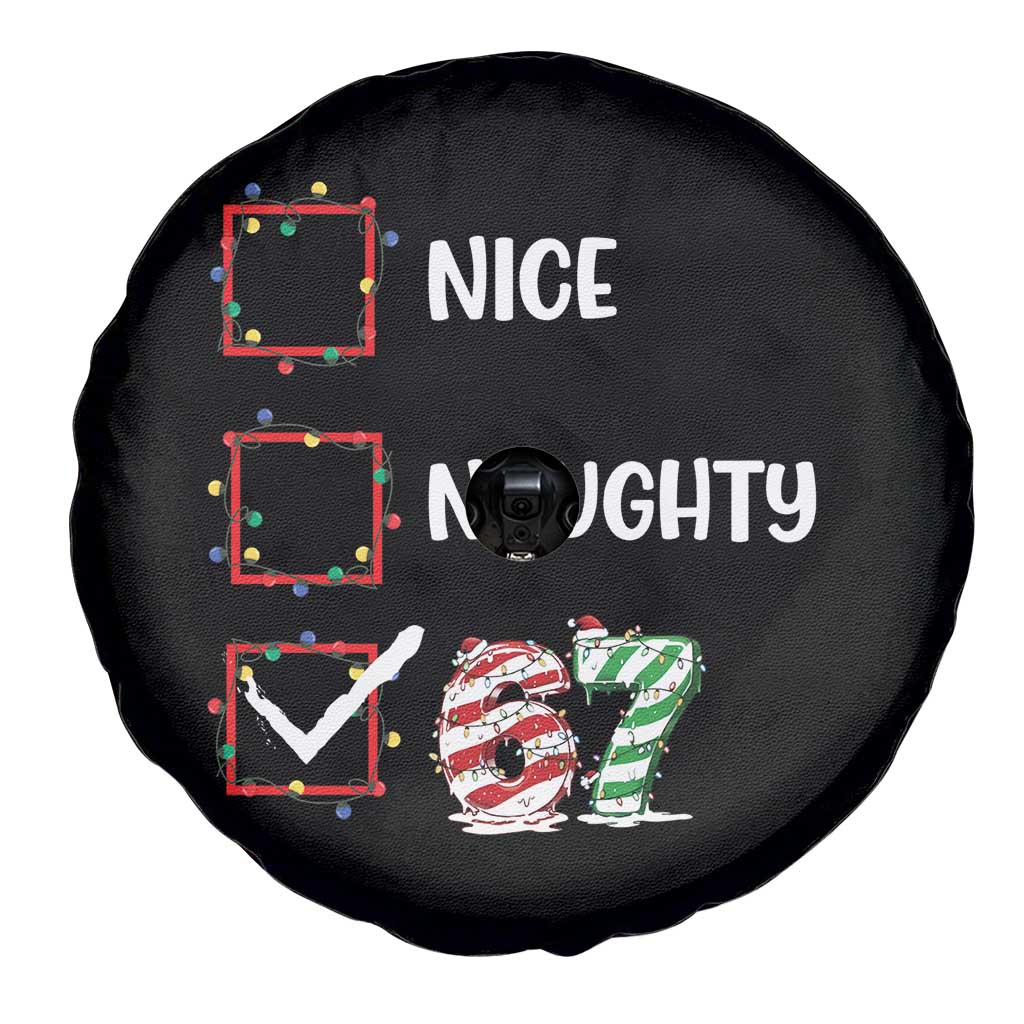 Funny Nice Naughty 67 Spare Tire Cover Christmas Six Seven Meme Brainrot - Wonder Print Shop