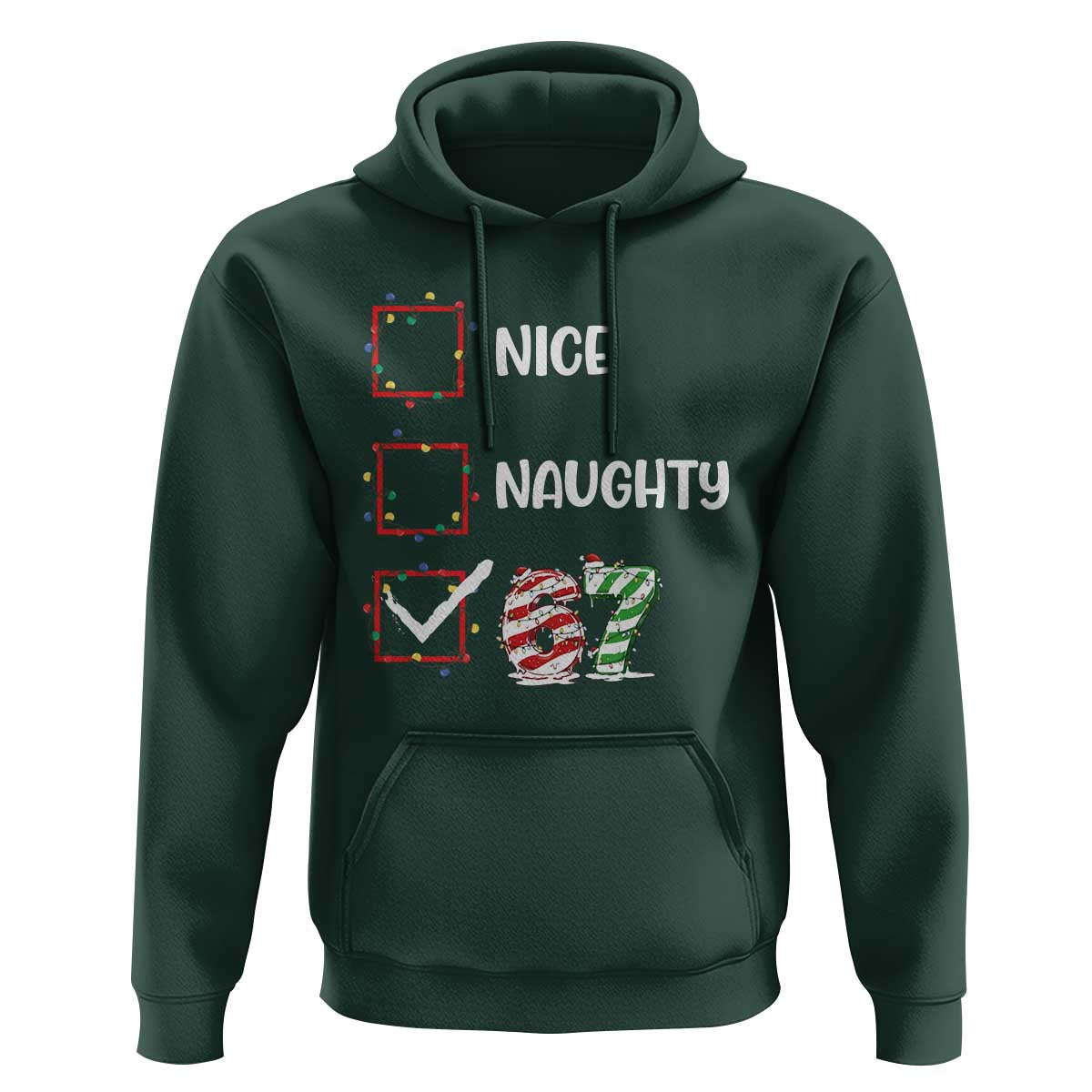 Funny Nice Naughty 67 Hoodie Christmas Six Seven Meme Brainrot - Wonder Print Shop