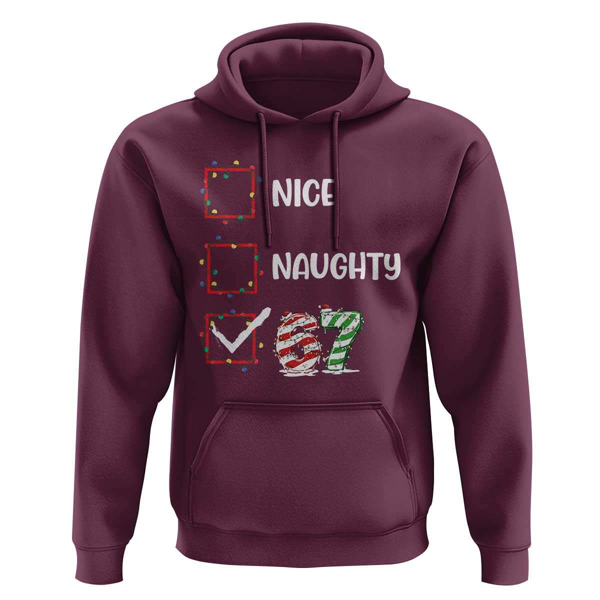 Funny Nice Naughty 67 Hoodie Christmas Six Seven Meme Brainrot - Wonder Print Shop