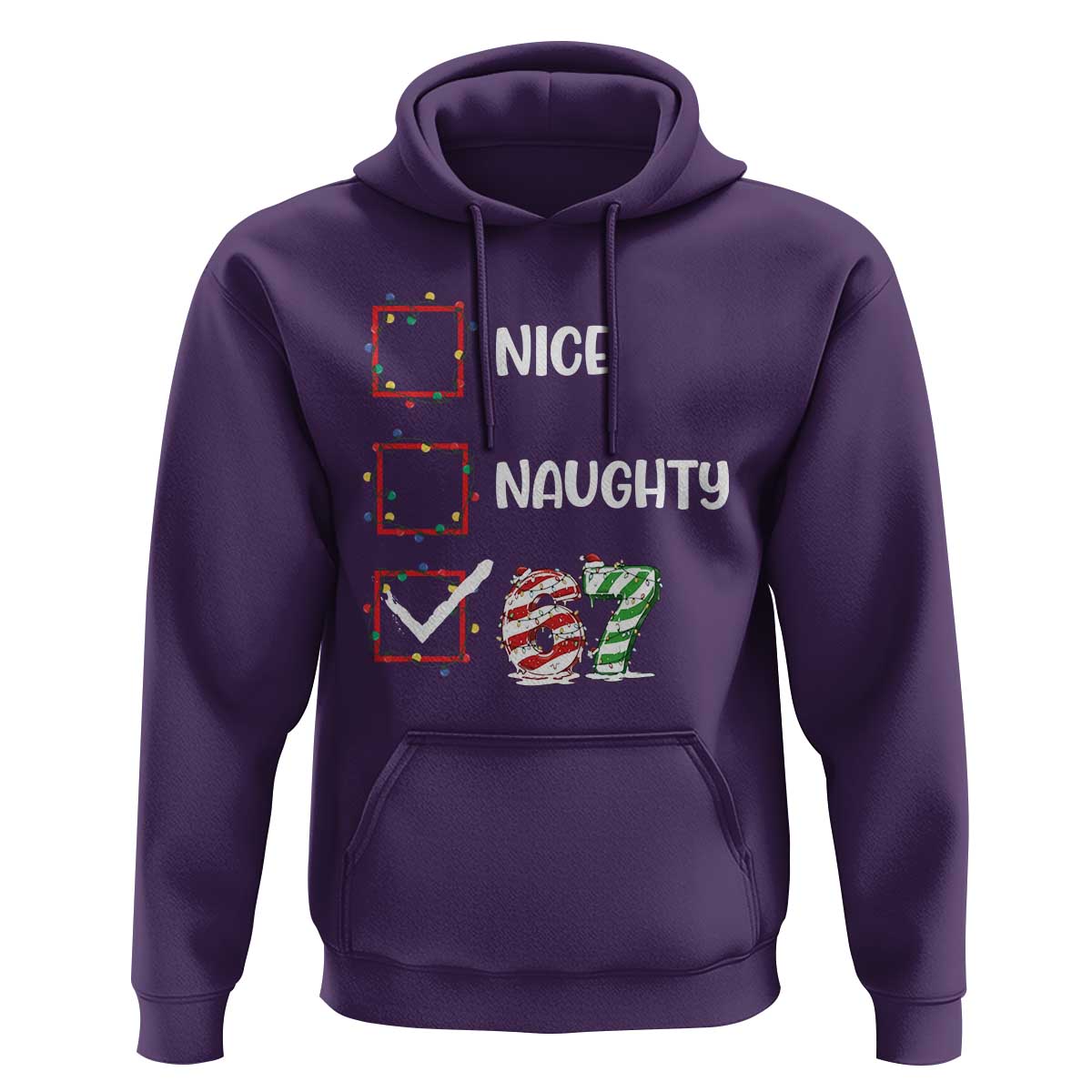 Funny Nice Naughty 67 Hoodie Christmas Six Seven Meme Brainrot - Wonder Print Shop