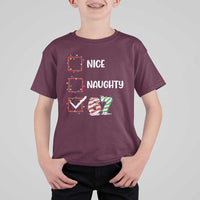 Funny Nice Naughty 67 T Shirt For Kid Christmas Six Seven Meme Brainrot - Wonder Print Shop