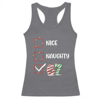 Funny Nice Naughty 67 Racerback Tank Top Christmas Six Seven Meme Brainrot - Wonder Print Shop