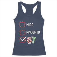Funny Nice Naughty 67 Racerback Tank Top Christmas Six Seven Meme Brainrot - Wonder Print Shop