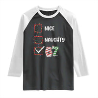 Funny Nice Naughty 67 Raglan Shirt Christmas Six Seven Meme Brainrot - Wonder Print Shop