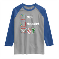 Funny Nice Naughty 67 Raglan Shirt Christmas Six Seven Meme Brainrot - Wonder Print Shop