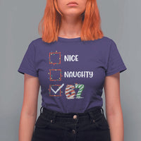 Funny Nice Naughty 67 T Shirt For Women Christmas Six Seven Meme Brainrot - Wonder Print Shop