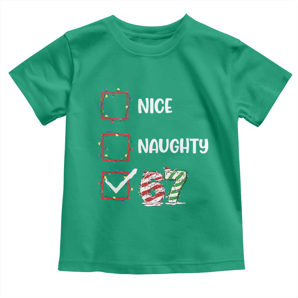 Funny Nice Naughty 67 Toddler T Shirt Christmas Six Seven Meme Brainrot - Wonder Print Shop