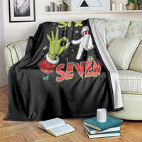 Funny Six Seven Christmas Throw Blanket 67 Meme Xmas Santa Elf Hand Gen Alpha - Wonder Print Shop