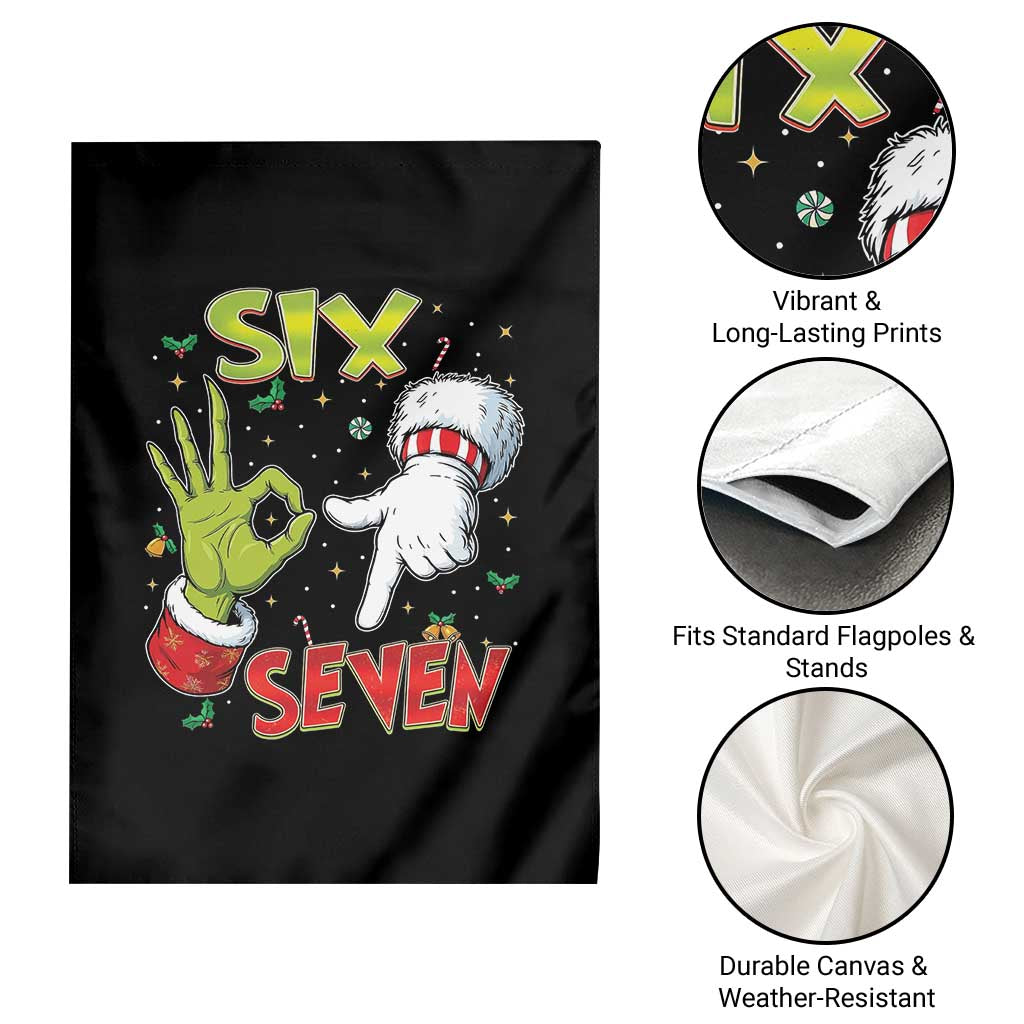 Funny Six Seven Christmas Garden Flag 67 Meme Xmas Santa Elf Hand Gen Alpha - Wonder Print Shop
