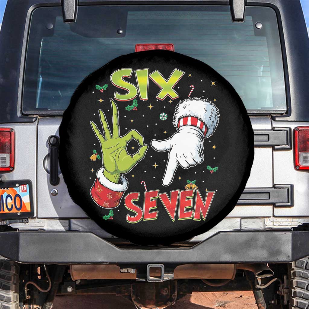 Funny Six Seven Christmas Spare Tire Cover 67 Meme Xmas Santa Elf Hand Gen Alpha - Wonder Print Shop