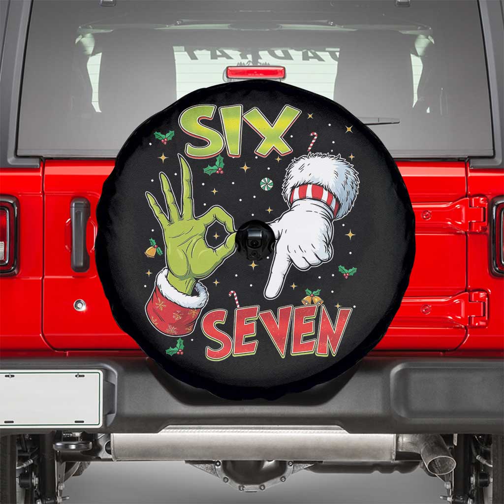 Funny Six Seven Christmas Spare Tire Cover 67 Meme Xmas Santa Elf Hand Gen Alpha - Wonder Print Shop