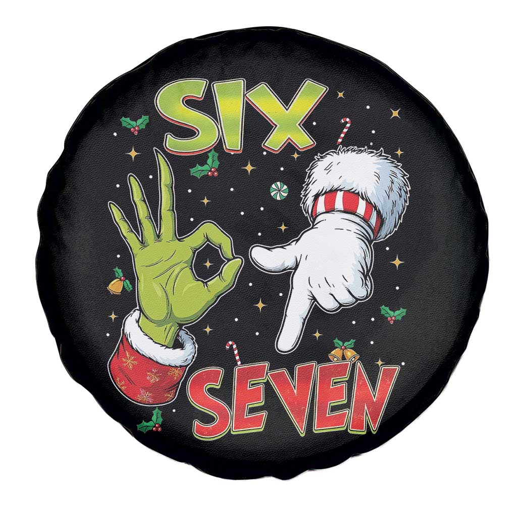Funny Six Seven Christmas Spare Tire Cover 67 Meme Xmas Santa Elf Hand Gen Alpha - Wonder Print Shop