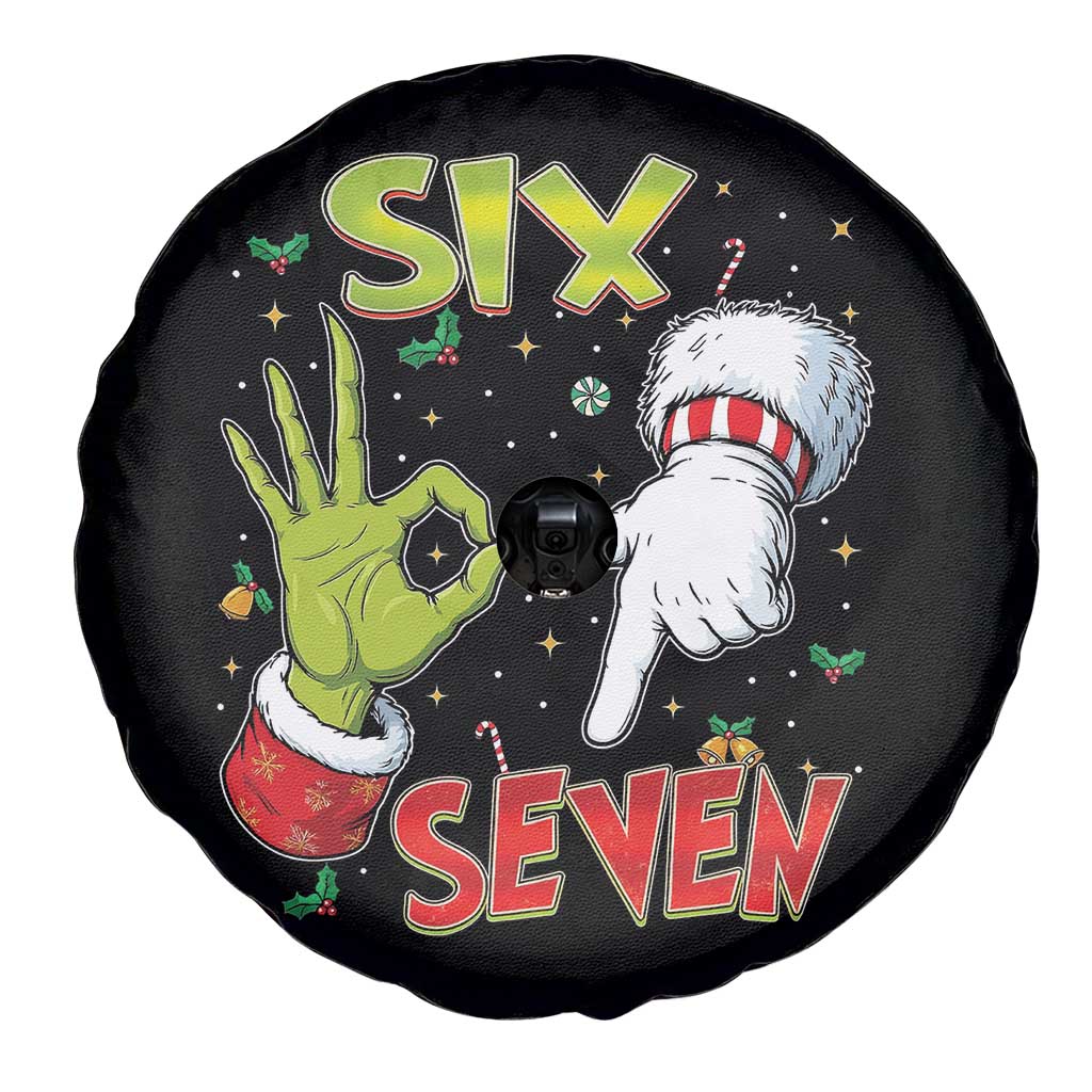 Funny Six Seven Christmas Spare Tire Cover 67 Meme Xmas Santa Elf Hand Gen Alpha - Wonder Print Shop