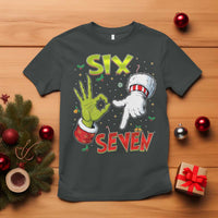 Funny Six Seven Christmas T Shirt 67 Meme Xmas Santa Elf Hand Gen Alpha - Wonder Print Shop
