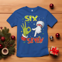 Funny Six Seven Christmas T Shirt 67 Meme Xmas Santa Elf Hand Gen Alpha - Wonder Print Shop