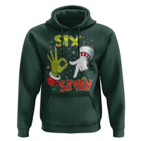 Funny Six Seven Christmas Hoodie 67 Meme Xmas Santa Elf Hand Gen Alpha - Wonder Print Shop