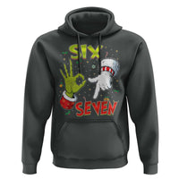 Funny Six Seven Christmas Hoodie 67 Meme Xmas Santa Elf Hand Gen Alpha - Wonder Print Shop