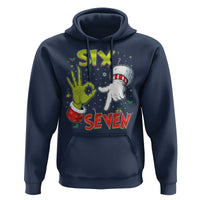 Funny Six Seven Christmas Hoodie 67 Meme Xmas Santa Elf Hand Gen Alpha - Wonder Print Shop