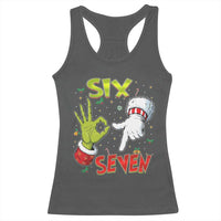 Funny Six Seven Christmas Racerback Tank Top 67 Meme Xmas Santa Elf Hand Gen Alpha - Wonder Print Shop