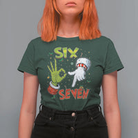 Funny Six Seven Christmas T Shirt For Women 67 Meme Xmas Santa Elf Hand Gen Alpha - Wonder Print Shop