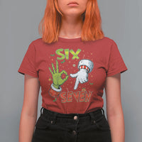 Funny Six Seven Christmas T Shirt For Women 67 Meme Xmas Santa Elf Hand Gen Alpha - Wonder Print Shop