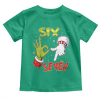 Funny Six Seven Christmas Toddler T Shirt 67 Meme Xmas Santa Elf Hand Gen Alpha - Wonder Print Shop