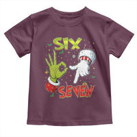 Funny Six Seven Christmas Toddler T Shirt 67 Meme Xmas Santa Elf Hand Gen Alpha - Wonder Print Shop