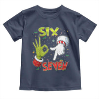 Funny Six Seven Christmas Toddler T Shirt 67 Meme Xmas Santa Elf Hand Gen Alpha - Wonder Print Shop