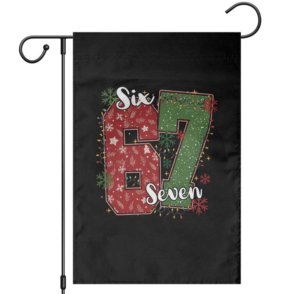 67 Christmas Garden Flag Funny Six Seven Meme Gen Alpha Slang Snowflake - Wonder Print Shop