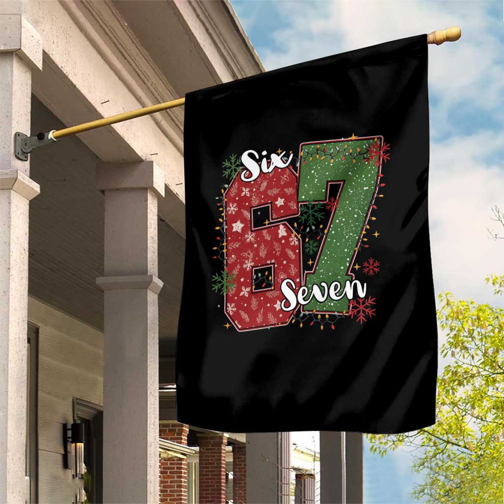 67 Christmas Garden Flag Funny Six Seven Meme Gen Alpha Slang Snowflake - Wonder Print Shop