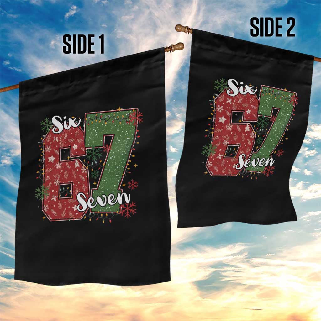 67 Christmas Garden Flag Funny Six Seven Meme Gen Alpha Slang Snowflake - Wonder Print Shop