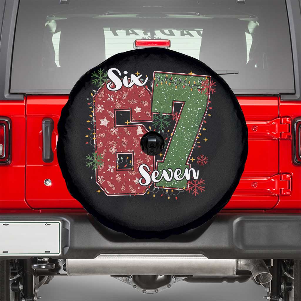 67 Christmas Spare Tire Cover Funny Six Seven Meme Gen Alpha Slang Snowflake - Wonder Print Shop