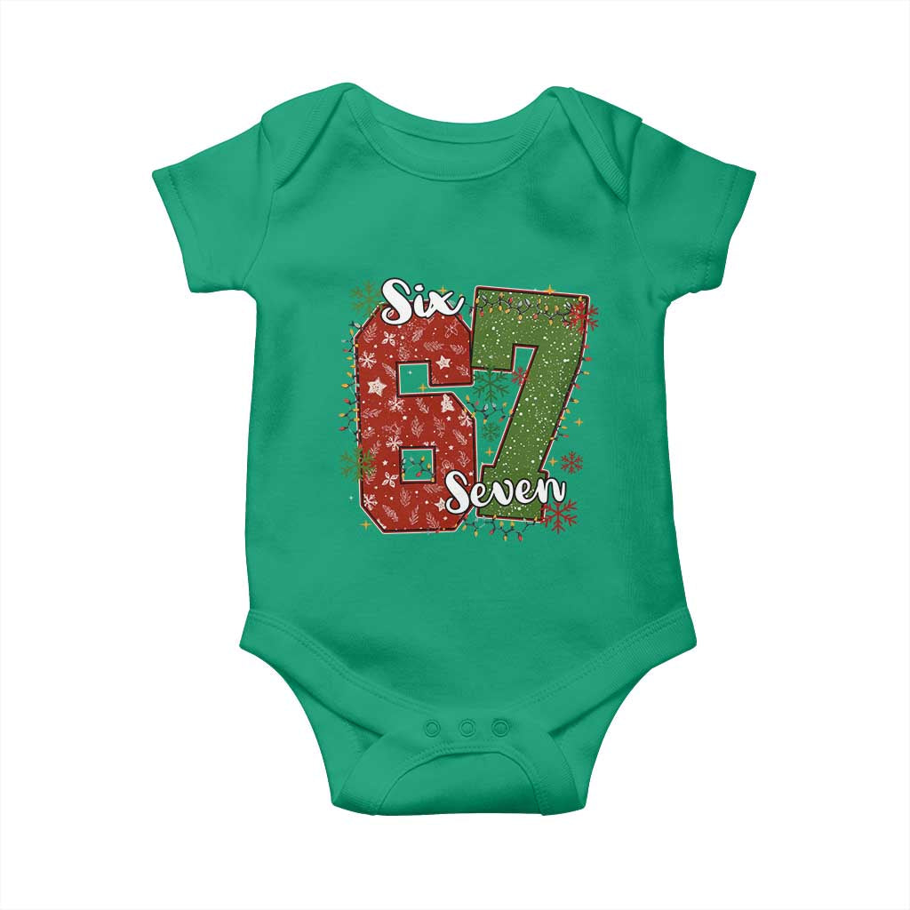 67 Christmas Baby Onesie Funny Six Seven Meme Gen Alpha Slang Snowflake - Wonder Print Shop