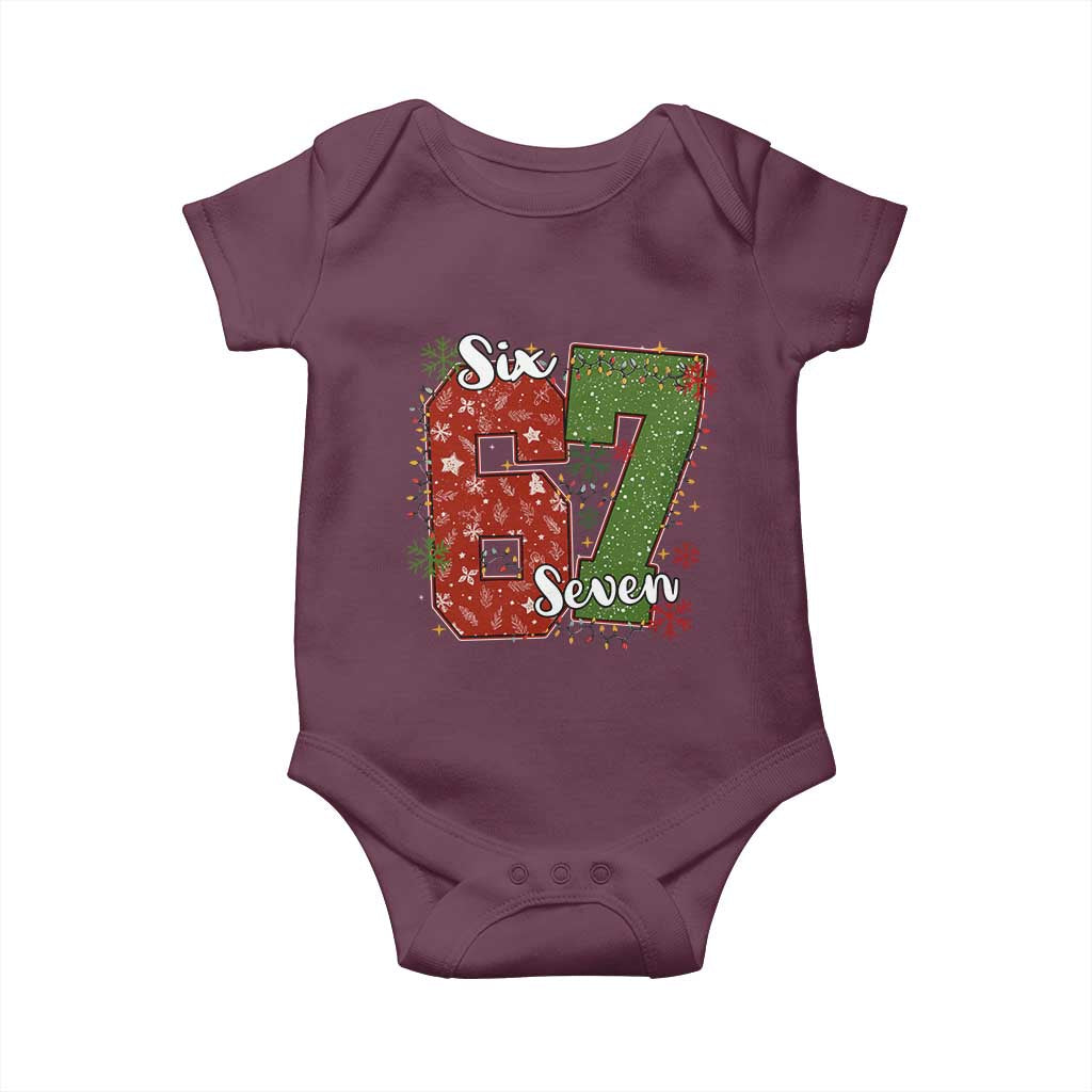 67 Christmas Baby Onesie Funny Six Seven Meme Gen Alpha Slang Snowflake - Wonder Print Shop