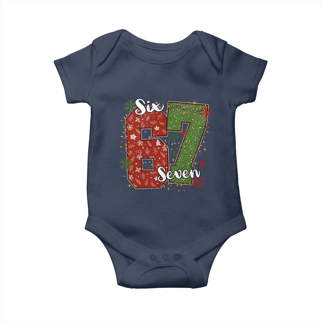 67 Christmas Baby Onesie Funny Six Seven Meme Gen Alpha Slang Snowflake - Wonder Print Shop
